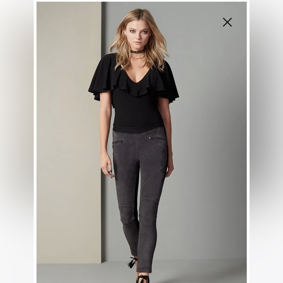 Leith Cape Overlay Bodysuit in Burgundy - Picture 3 of 5